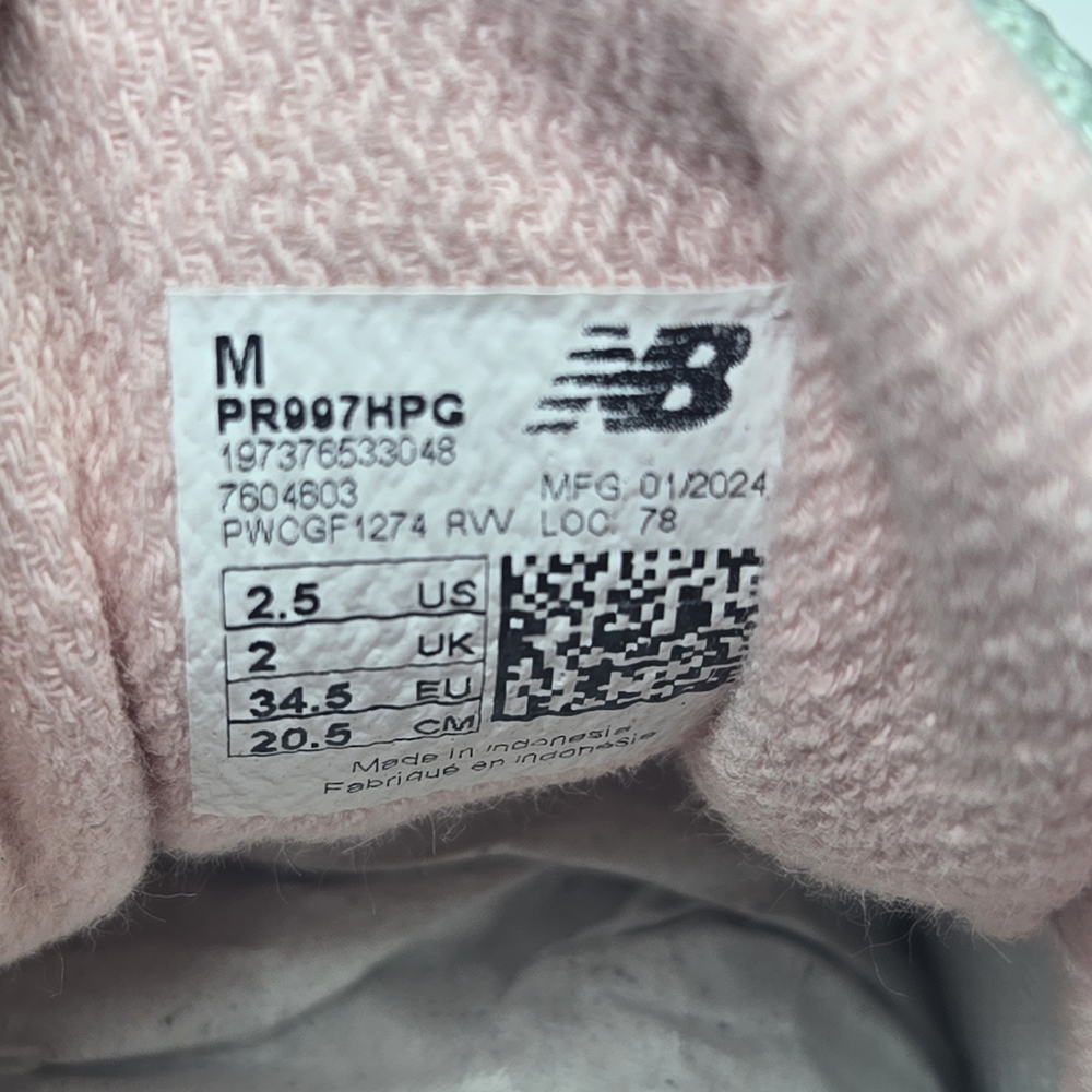 New Balance 997H Kid's Mint and Pink Sneakers Size 2 1/2 2.5 Little Kids - Picture 11 of 12